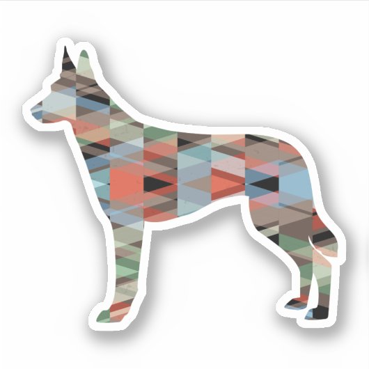 Sticker Belgique Malinois Geometric Pattern Silhouette Pla (Devant)