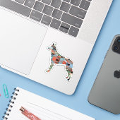 Sticker Belgique Malinois Geometric Pattern Silhouette Pla (Ordinateur portable avec iPhone)