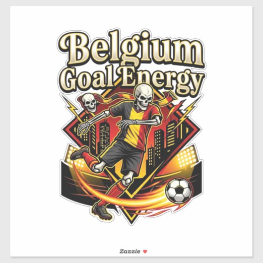 Sticker Belgique Objectif Énergie Skeleton Buteur Nations (Feuille)