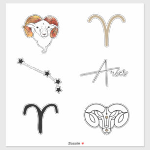 Sticker Bélier le ram zodiac astrologie anniversaire or