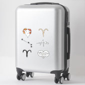 Sticker Bélier le ram zodiac astrologie anniversaire or (Sur valise)
