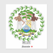 Sticker Bélize National Armoiries Patriotique (Feuille)