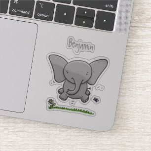 Sticker Belle adorable dessin d'éléphant bébé