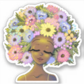 Sticker Belle Africaine Américaine (Devant)