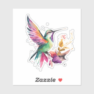 Sticker Belle aquarelle colibri illustration