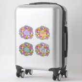 Sticker Belle Aquarelle Fleurs Wreath Psalm Citation (Sur valise)
