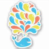 Sticker Belle baleine à dessin coloré (Devant)