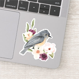 Sticker Belle Bohème Style Aquarelle Oiseau & Branche