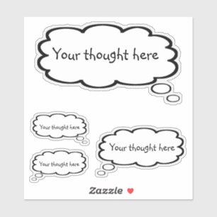 Sticker Belle bulle de réflexion Cartoon Ajouter votre pen