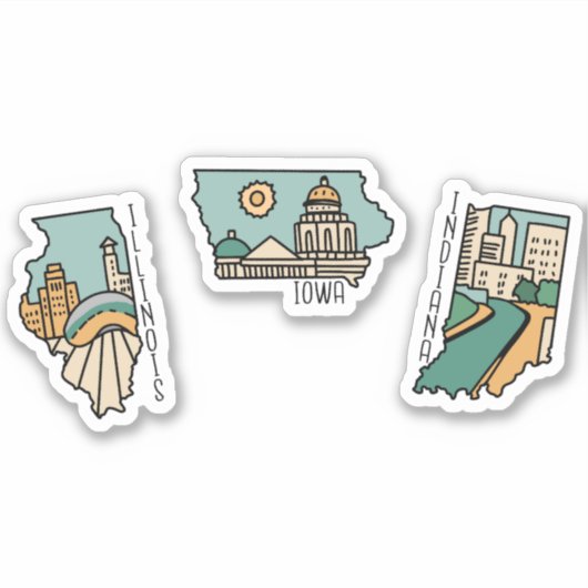 STICKER BELLE CARTE POSTALE PAYSAGE DES ÉTATS-UNIS (Devant)