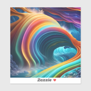 Sticker Belle cascade arc-en-ciel