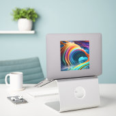 Sticker Belle cascade arc-en-ciel (Ordinateur portable sur le bureau)