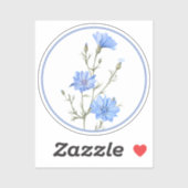 Sticker Belle Chicorée Fleur Herbe Bleue Pervenche (Feuille)