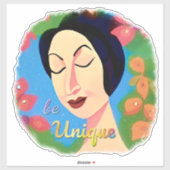 Sticker Belle Citation Inspirationnelle Femme (Feuille)