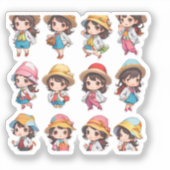Sticker Belle collante fille (Recto)