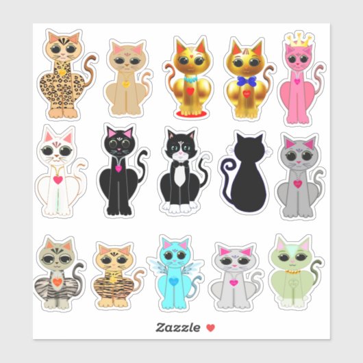 Sticker Belle collection de chats sauvages (Feuille)