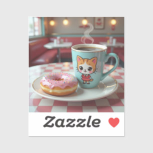 Sticker Belle Donut et café au Retro Diner