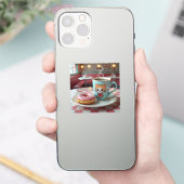 Sticker Belle Donut et café au Retro Diner (Téléphone)