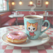 Sticker Belle Donut et café au Retro Diner (Recto)