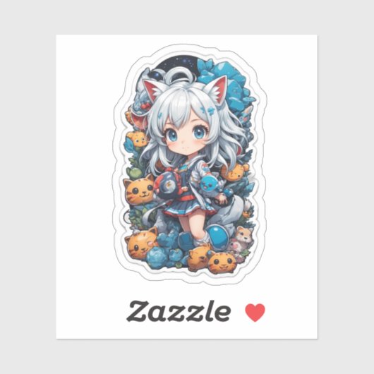 Sticker Belle et belle Anime Style (Feuille)