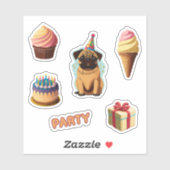 Sticker Belle fête d'anniversaire Carlin (Feuille)