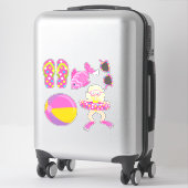 Sticker Belle Fête de piscine pour filles deux (Sur valise)