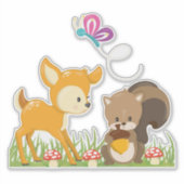 Sticker Belle forêt Animaux Caricature Whimsical (Devant)