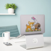 Sticker Belle forêt Animaux Caricature Whimsical (Ordinateur portable sur le bureau)