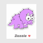 Sticker Belle Illustration D'Un Tricératops. (Feuille)