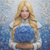 Sticker Belle jeune fille de neige (Devant)
