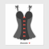 Sticker Belle lingerie noire et rouge (Feuille)