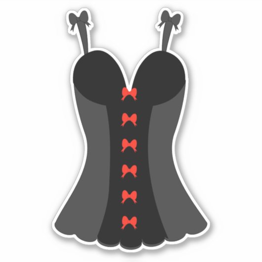 Sticker Belle lingerie noire et rouge (Devant)