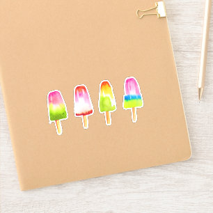 Sticker Belle main peinte popsicle glace-bloc pop art