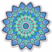 Sticker Belle mandala bleu mystique (Devant)