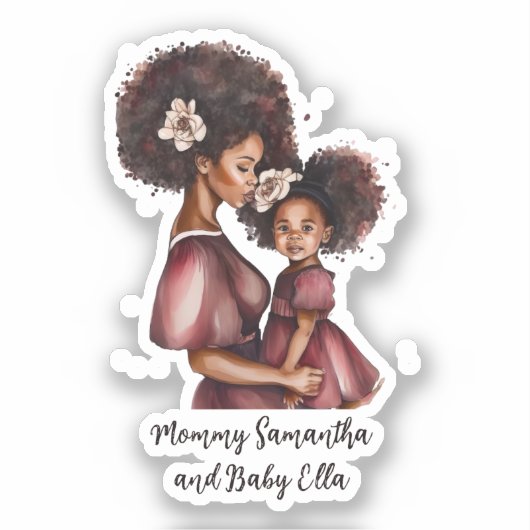 Sticker Belle mère et fille noire (27) (Recto)