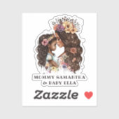 Sticker Belle mère et fille noire (4) (Feuille)