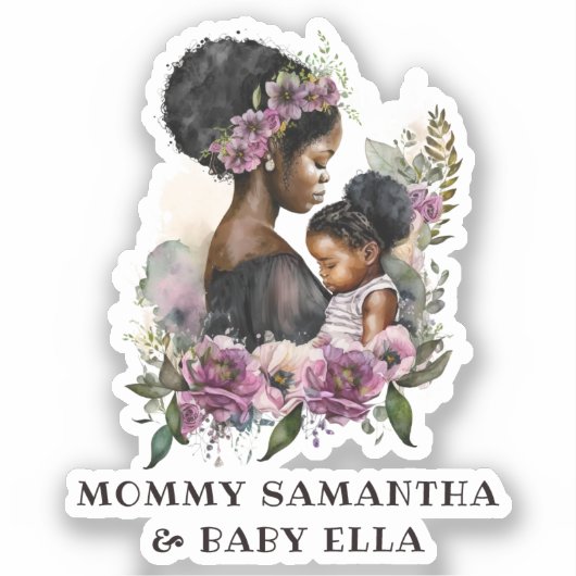 Sticker Belle mère et fille noire (6) (Recto)