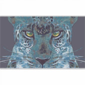 Sticker Belle peau de léopard blues, yeux dorés autocollan (Devant)