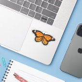 Sticker Belle peinture à papillon orange (Ordinateur portable avec iPhone)