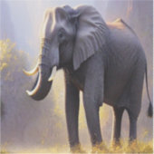 Sticker Belle peinture d'un éléphant dans sa nature (Devant)