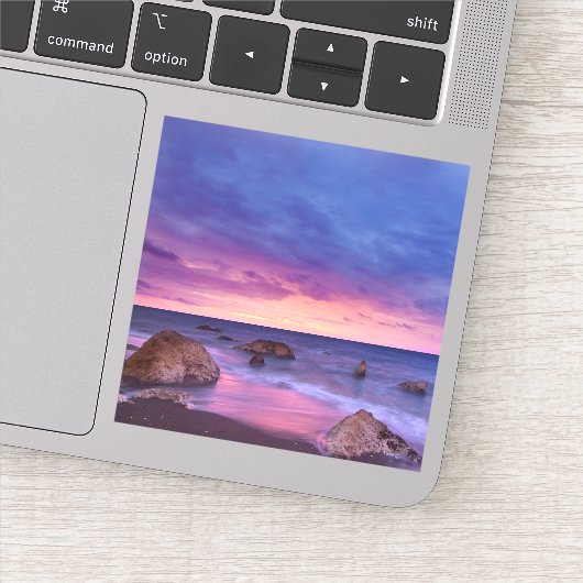 Sticker Belle photo côtière du coucher de soleil (Détail)