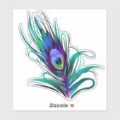 Sticker Belle plume de paon (Feuille)