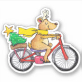 Sticker Belle renne à vélo (Devant)