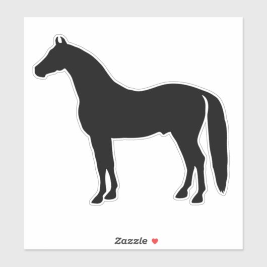 Sticker Belle Silhouette de cheval noir Stallion (Feuille)
