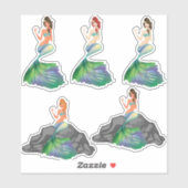 Sticker Belle Sirène Colorée (Feuille)