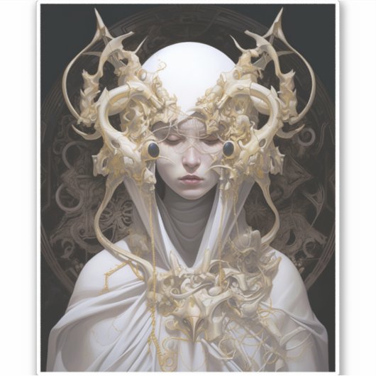 Sticker Belle sorcière Demon Queen Imaginaire Art (Devant)