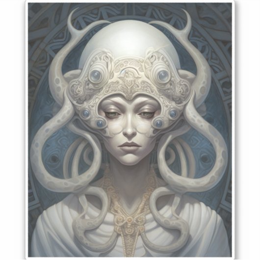 Sticker Belle sorcière Demon Queen Imaginaire Art (Devant)