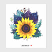 Sticker Belle tournesol simple ouvert (Feuille)