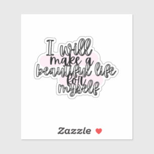 Sticker Belle Vie Positive Citation Rose & Noir