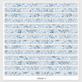 Sticker Belles bordures de fleurs boho bleues (Feuille)